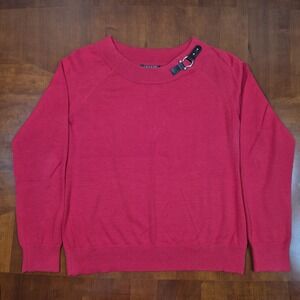 Lauren Ralph Lauren Women's Large Boatneck Super Soft Sweater Red Buckle